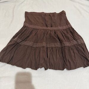 Y2K Elegant Boho High-Low Brown Skirt for Women